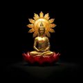 Buddha Siddhartha Gautama, the Golden Hero in meditation